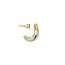 Bicolour gold stud earrings with diamond 14 karat