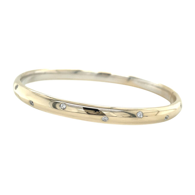 White gold bangle with zirconia 18 karat
