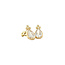 Gold stud earrings with zirconia 14 karat