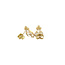 Gold stud earrings with zirconia 14 karat