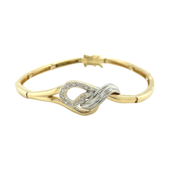 Gouden armband met diamant 17 cm 14 karaat