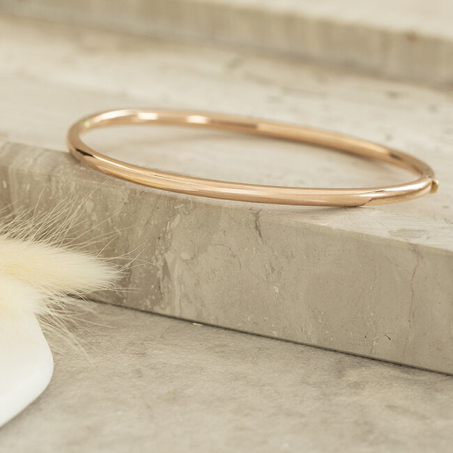 Roségoldenes glattes Armband 14 Karat