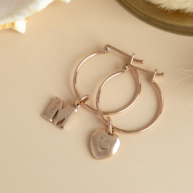 Rosenohrringe mit Anhänger 9 Karat