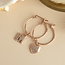 Rose oorringen met hanger 9 karaat