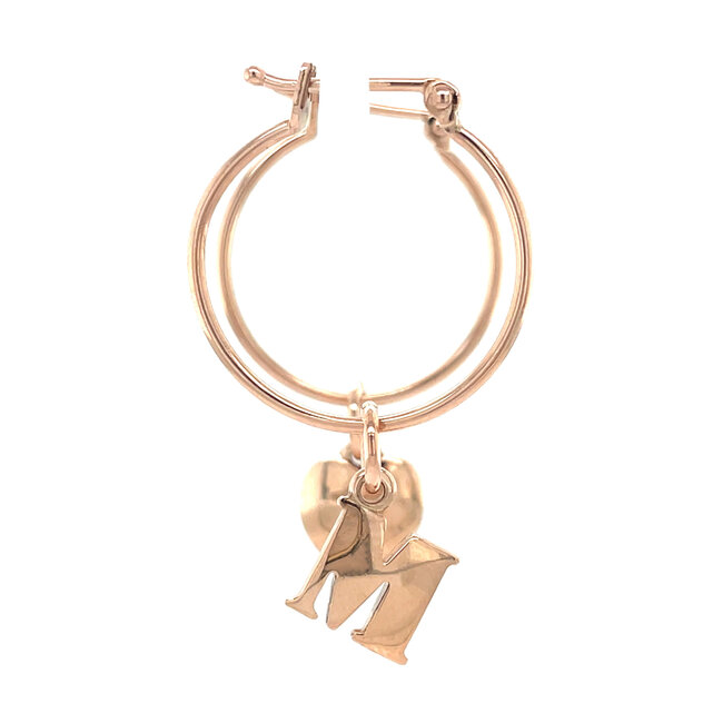 Rose oorringen met hanger 9 karaat