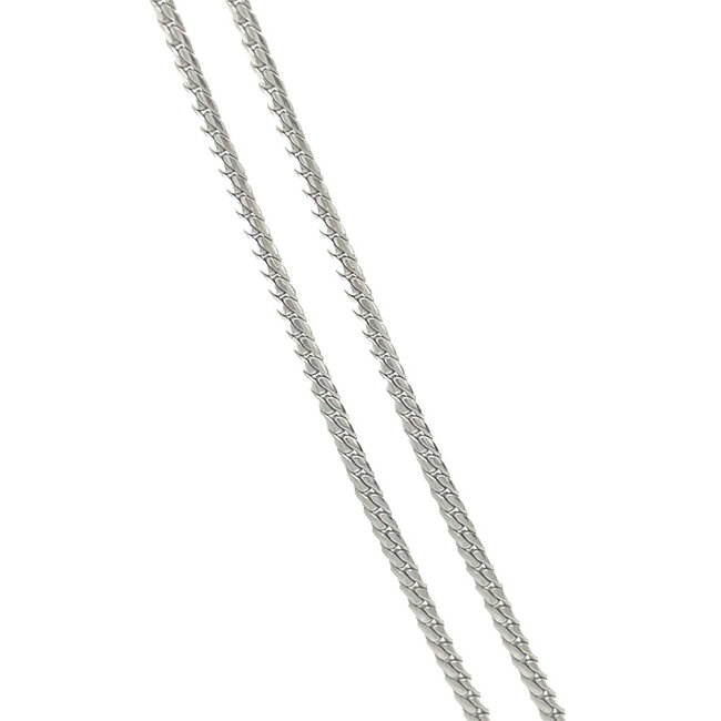 Witgouden choker met diamant 42.5 cm 14 karaat