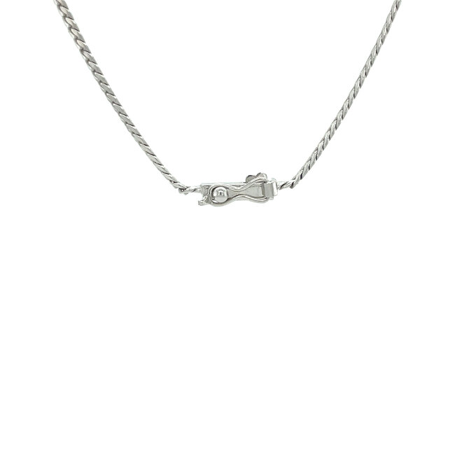 Witgouden choker met diamant 42.5 cm 14 karaat