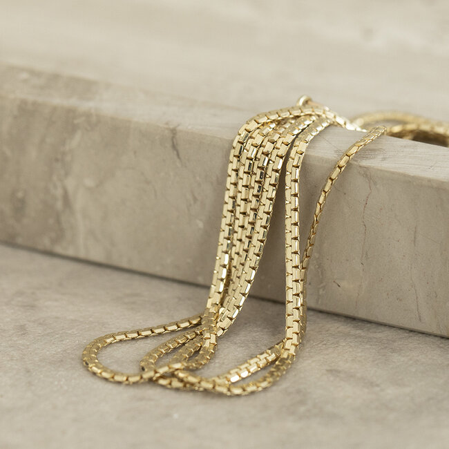 Goldene Fantasie-Halskette 70,5 cm 14 Karat