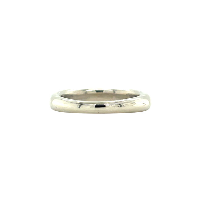 White gold smooth ring 14 karat
