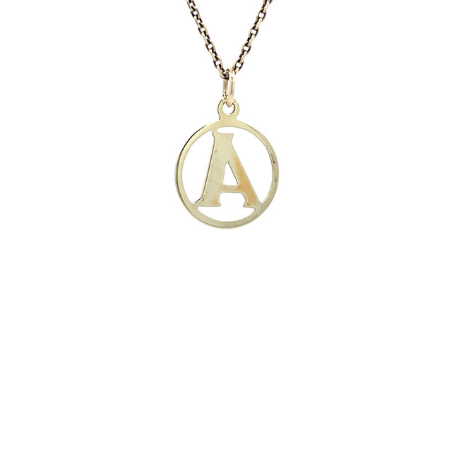 Gold pendant letter A 14 karat