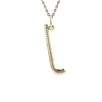 Gold hockey stick pendant