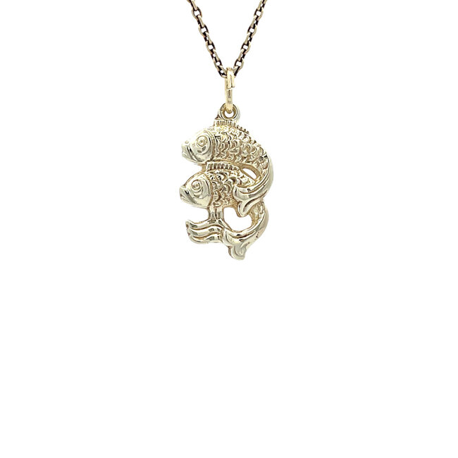 Goldenes Sternzeichen-Anhänger Fische 14 Karat