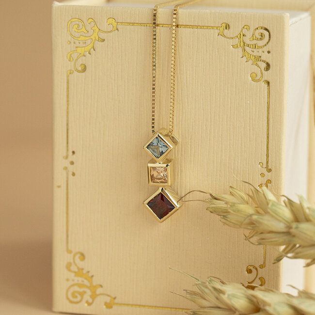 Gold length necklace venetian 41 cm 14 karat