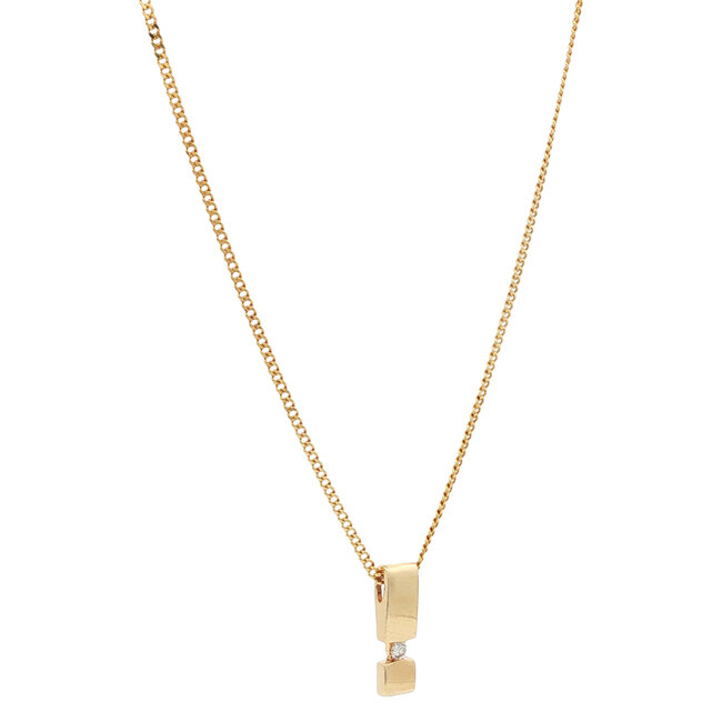 Gold necklace with diamond pendant 47 cm 14 karat