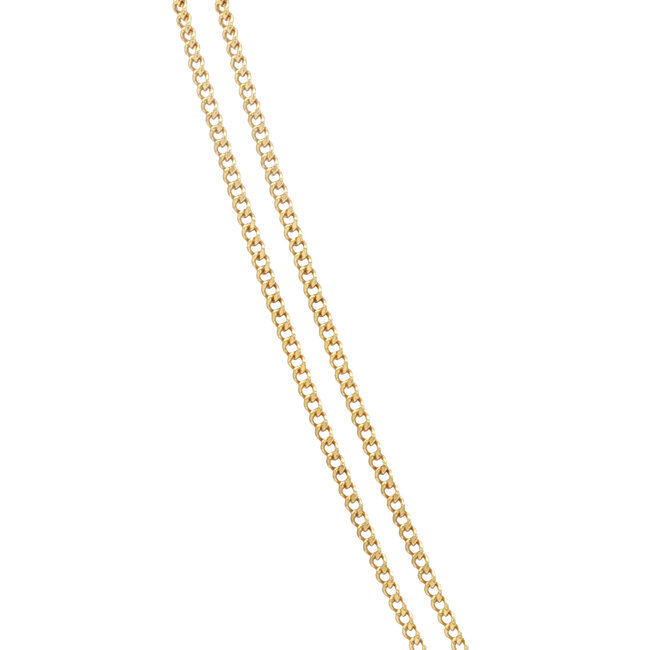 Gouden collier met diamant hanger 47 cm 14 karaat