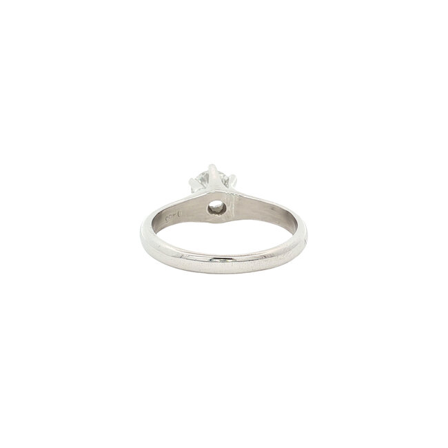 Platina solitair ring met diamant pt850