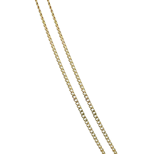 Gouden collier met zirkonia hanger 45 cm 14 karaat