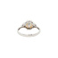 Witgouden ring met parel en diamant 14 karaat