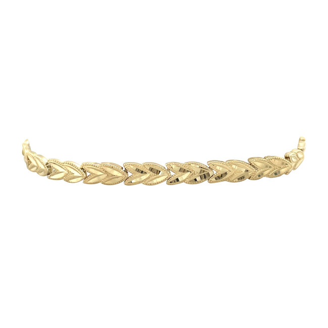 Gouden fantasie armband 18 cm 14 karaat