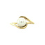 Gold hammered ring with pearl 14 karat