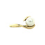 Gold hammered ring with pearl 14 karat