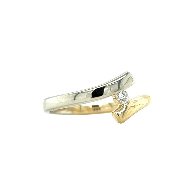 Gold signet ring with diamond 14 karat