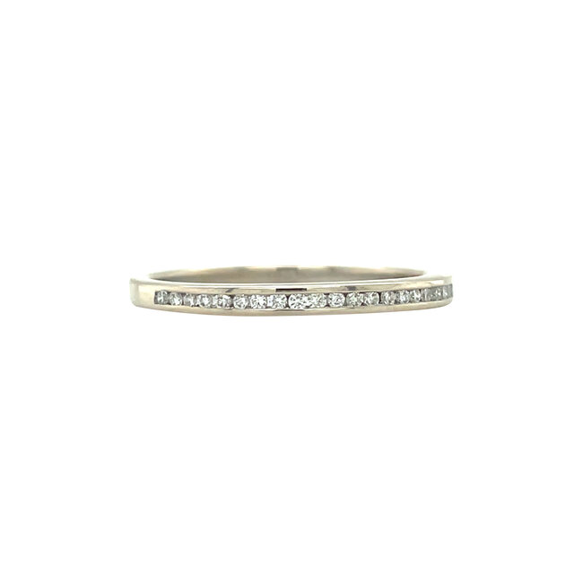 Witgouden alliance ring met diamant 14 karaat