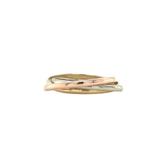 Tricolour golden trinity ring