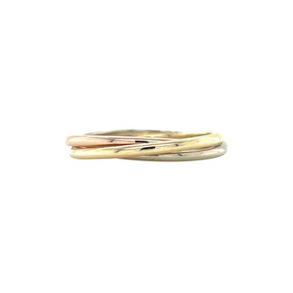 Tricolour gouden trinity ring
