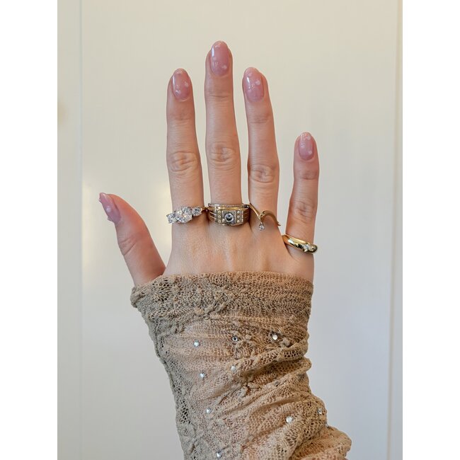 Gouden ring met zirkonia 14 karaat