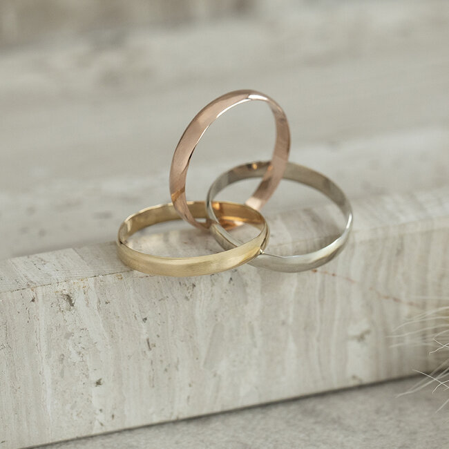 Tricolour gouden trinity ring 14 karaat