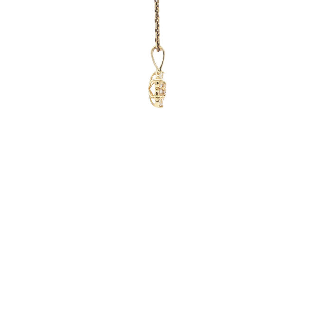 Gold entourage pendant with zirconia 14 karat