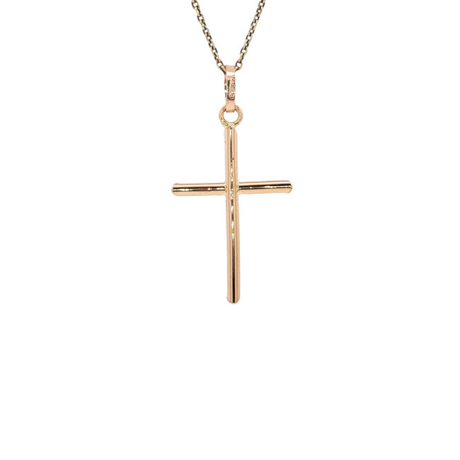 Rosegouden kruis hanger 14 karaat