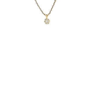 Gouden solitair hanger diamant