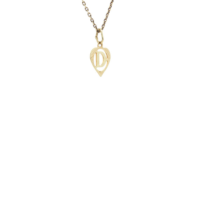 Gold pendant letter D 14 karat