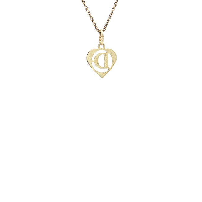 Gold pendant letter D 14 karat