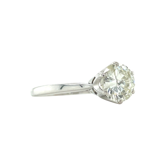 White gold solitaire ring with diamond 1.76ct. 18 karat