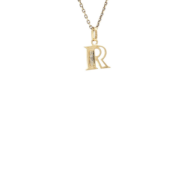Gold pendant letter R Jeunesse 14 karat