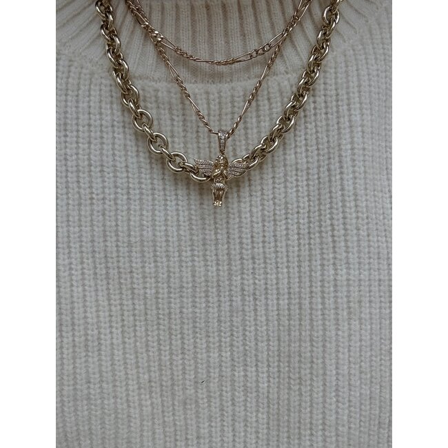 Gouden figaro collier 81.5 cm 14 karaat