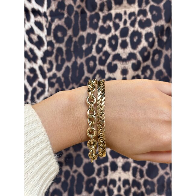 Gold gourmet bracelet 20.5 cm 14 karat