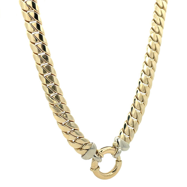 Gouden gourmet collier 50 cm 14 karaat