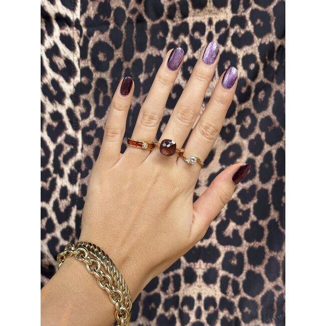 Gouden solitair ring met diamant 14 karaat