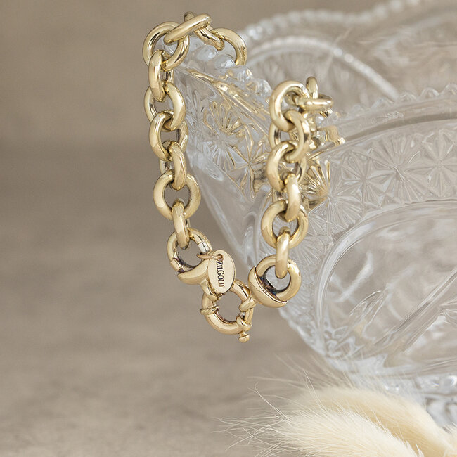 Zilgold armband 19.5 cm 14 karaat/ 925