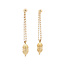 Gold stud earrings with pendant 14 karat
