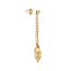 Gold stud earrings with pendant 14 karat