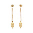 Gold stud earrings with pendant 14 karat