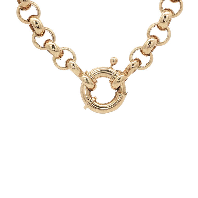 Gouden jasseron collier 45 cm 14 karaat