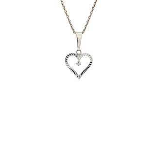 White gold heart pendant