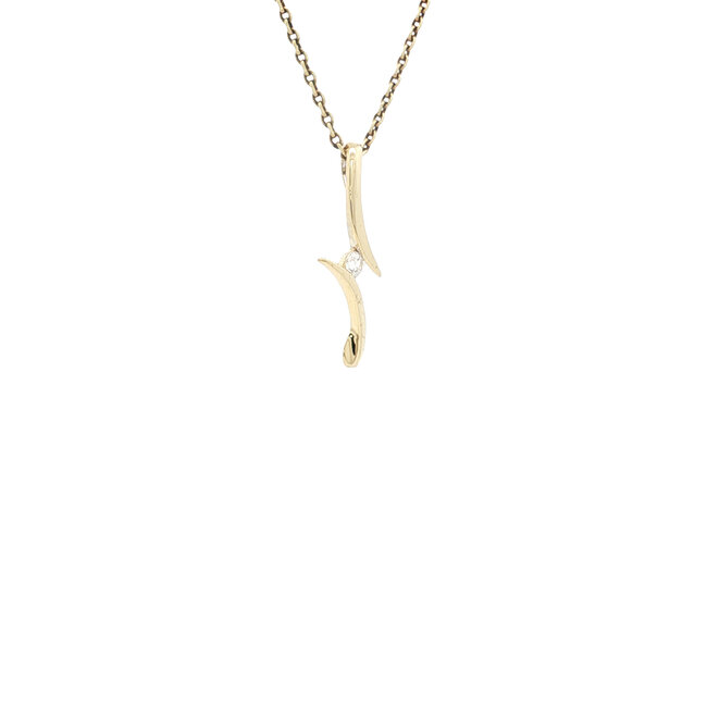 Goldener Anhänger Zirkonia 14 Karat