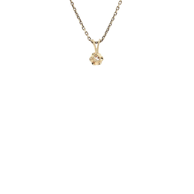 Goldener Solitär-Anhänger mit Diamant 14 Karat